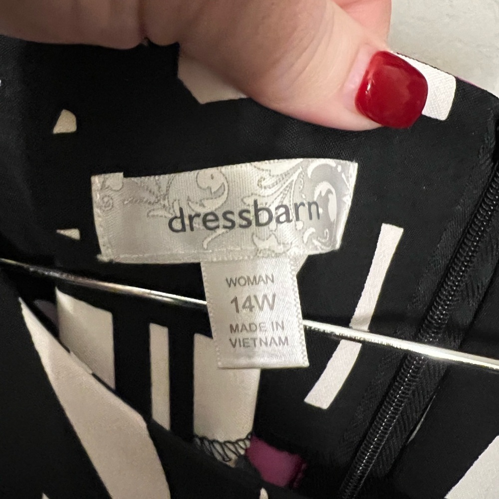 Dressbarn Sleeveless Tank Sheath Dress Women’s 14W Black Pink Floral High Neck - Picture 6 of 6